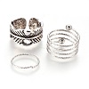 Alloy with Brass Wide Band Finger Rings RJEW-JL037-AS-1