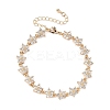 Cubic Zirconia Flower Link Bracelets BJEW-L711-03G-08-4