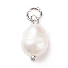 Grade B Natural Cultured Freshwater Pearl Charms X-PALLOY-JF01497-02-2