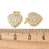 Brass Micro Pave Clear Cubic Zirconia Pendants KK-Q031-44G-07-3