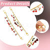 2Pcs 2 Styles Alloy Enamel Red Cherry Charm Brass Bag Decorative Chains HJEW-SC0002-63-3