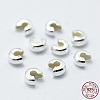 925 Sterling Silver Crimp Beads Cover STER-G027-27S-4mm-3