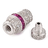 925 Sterling Silver Micro Pave Cubic Zirconia Screw Clasps STER-U005-03P-03-2