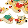 8Pcs 4 Styles Mother's Day Theme Alloy Enamel Pendants ENAM-FP0002-25-4