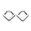Tarnish Resistant 304 Stainless Steel Rhombus Huggie Hoop Earrings STAS-J033-08P-2