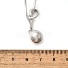 304 Stainless Steel Round Ball Knot Pendant Necklaces for Women NJEW-U031-05P-3