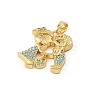Brass & Rhinestone Pendants RB-CBA4B36-01G-2