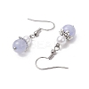 Natural Aquamarine Round Dangle Earrings EJEW-JE06413-01-4