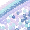 4 Strands 4 Colors Imitation Jade Glass Round Beads Strands GLAA-FS0002-07-1