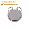 Tarnish Resistant 201 Stainless Steel Cuff Ring Findings STAS-S080-040E-P-2