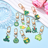 5Pcs 5 Styles Saint Patrick's Day Alloy Enamel Pendant Decoration HJEW-YW00086-01-4