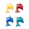 Rack Plating Brass Enamel  Pendants KK-B053-07G-1