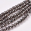 Electroplate Non-magnetic Synthetic Hematite Beads Strands X-G-J169B-4mm-07-1