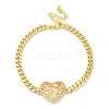Brass Micro Pave Cubic Zirconia Link Bracelets BJEW-S158-13G-B-4