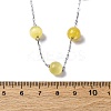 304 Stainless Steel Cat Eye Round Beads Handmade Chain Necklaces for Women NJEW-C073-01P-03-5