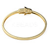 Cubic Zirconia Hamsa Hand Hinged Bangle BJEW-N012-033-4