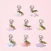 8Pcs 8 Colors Flower Acrylic Pendant Decorations HJEW-FS00034-03-9