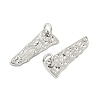 Brass Micro Pave Clear Cubic Zirconia Pendants KK-B139-24A-P-2
