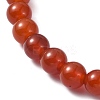 Natural Carnelian Round Beaded Stretch Bracelets BJEW-JB09881-05-4