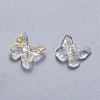 Transparent Spray Painted Glass Charms GLAA-T016-22D-2
