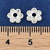 Brass Micro Pave Clear Cubic Zirconia Bead Caps KK-I719-07S-3