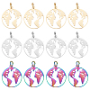 18Pcs 3 Colors 201 Stainless Steel Pendants STAS-DC0003-05-1