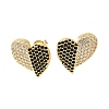 Brass Pave Cubic Zirconia Stud Earrings EJEW-M088-06G-04-1
