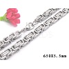 Non-Tarnish 201 Stainless Steel Byzantine Chain Necklaces LS-NJEW-V0306-05-1