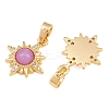 Brass Micro Pave Clear Cubic Zirconia with Opalite Charms KK-CBA2DE6-10G-03-2