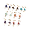 7 Pairs 7 Style Natural Mixed Gemstone Beaded Dangle Stud Earrings EJEW-JE05058-1