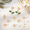 5 Pairs Brass Micro Pave Cubic Zirconia Stud Earring Findings KK-BBC0020-85-3