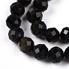 Natural Golden Sheen Obsidian Beads Strands G-S345-8mm-20-4