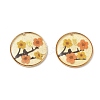 Plating Brass & Transparent Epoxy Resin & Dried Flower Pendants RE-CBAA153-06B-1