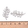 304 Stainless Steel Leaf Pendants STAS-T067-31P-3