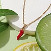Alloy Enamel Italian Horn Pendant Necklaces NJEW-JN04728-2