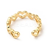 PVD Vacuum Plating 304 Stainless Steel Heart Wrap Open Cuff Ring X-RJEW-C040-01G-3