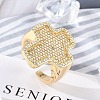 Brass Micro Pave Clear Cubic Zirconia Open Cuff Rings for Women RJEW-R011-03G-01-1