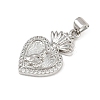 Brass Micro Pave Cubic Zirconia Pendants KK-P323-11U-P01-2