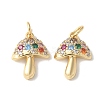 Brass Micro Pave Clear Cubic Zirconia Pendants KK-Q031-24G-1