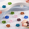 Beadthoven 35Pcs 7 Colors Transparent Handmade Bumpy Lampwork Beads LAMP-BT0001-04-24