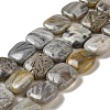 Natural Bamboo Leaf Agate Beads Strands G-NH0014-A01-02-1
