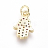 Brass Micro Pave Cubic Zirconia Charms ZIRC-I032-52G-2
