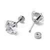 304 Stainless Steel Crystal Rhinestone Ear False Plugs STAS-C089-04E-P-2