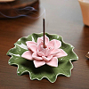 Lotus Leaf & Lotus Flower Porcelain Incense Burners DJEW-CN0001-38C-7