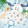 24Pcs 12 Styles Ocean Theme 304 Stainless Steel Pendants STAS-SC0010-05-3