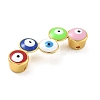 Rack Plating Brass Enamel Evil Eye Connector Charms KK-A234-025G-3