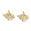 Brass Micro Pave Cubic Zirconia Beads KK-P283-21G-1