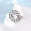 Brass Micro Pave Cubic Zirconia Cuff Rings RJEW-D323-02P-1