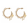 Glass Pearl Beads Stud Earrings EJEW-TA00003-3