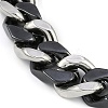 304 Stainless Steel Ceramics Cuban Link Chain Bracelets for Men BJEW-B102-02P-02-2